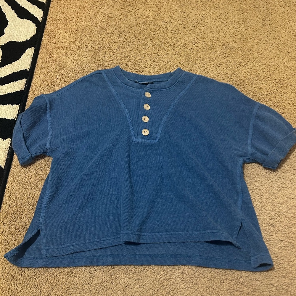 Universal Thread blue button up oversized tee